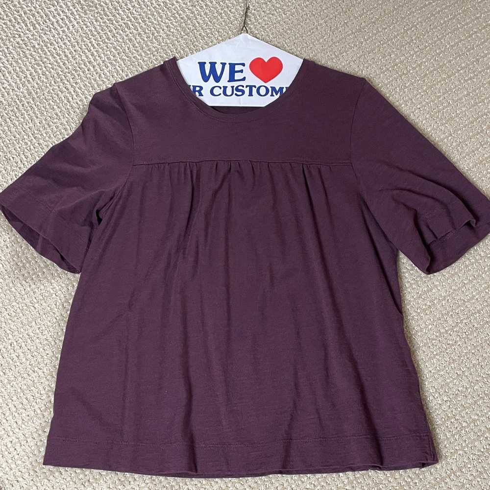 Lilla P Short Sleeve Swing Tee in Plum